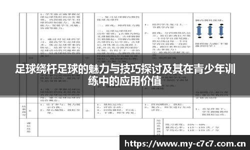足球绕杆足球的魅力与技巧探讨及其在青少年训练中的应用价值